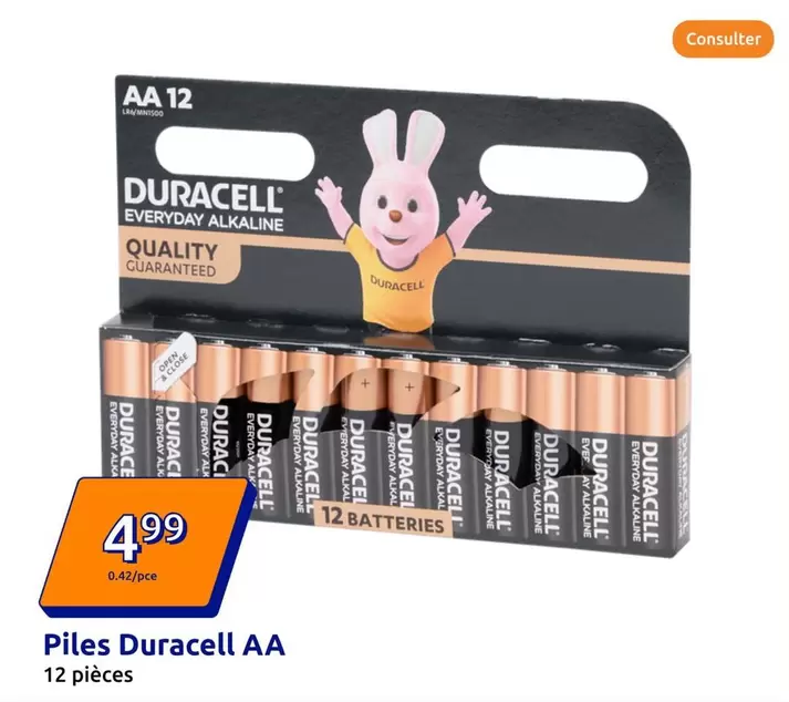 Duracell - Piles Aa 12 Pièces offre à 4,99€ sur Action