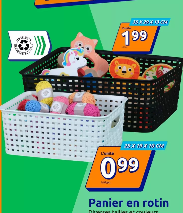 Panier En Rotin offre à 0,99€ sur Action