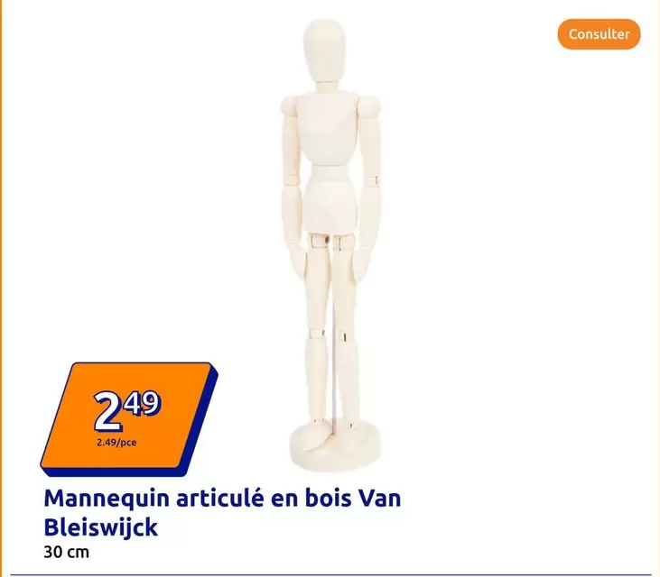 Mannequin Articulé En Bois Van Bleiswijck offre à 2,49€ sur Action