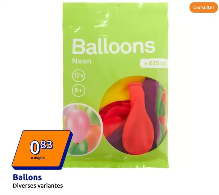 Ballons Diverses Variantes offre à 0,83€ sur Action