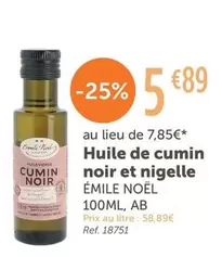 Émile Noël - Huile De Cumin Noir Et Nigglelle  offre à 5,89€ sur L'Eau Vive