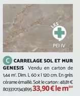 Dim - Carrelage Sol Et Mur Genesis offre à 33,9€ sur Bricomarché