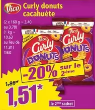 Vico - Curly Donuts Cacahuète offre à 1,51€ sur Norma