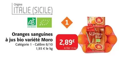 Moro - Oranges Sanguines À Jus Bio Variété  offre à 2,89€ sur Colruyt