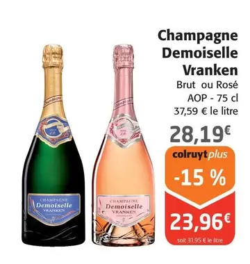 Vranken - Champagne Demoiselle offre à 28,19€ sur Colruyt