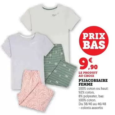 Pyjacorsaire Femme offre à 9,9€ sur Hyper U