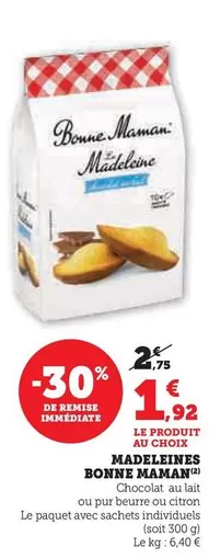 Bonne Maman - Madeleines offre à 1,92€ sur U Express