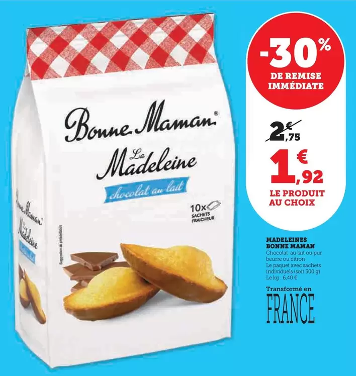 Bonne Maman - Madeleine offre à 1,92€ sur U Express