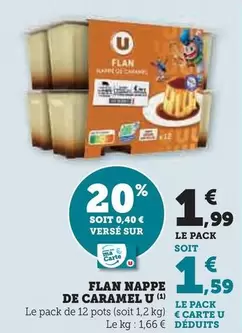 U - Flan Nappe De Caramel offre à 1,99€ sur U Express