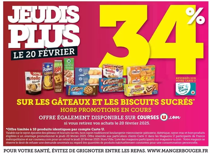 Sur Les Gâteaux Et Les Biscuits Sucrés offre sur Super U