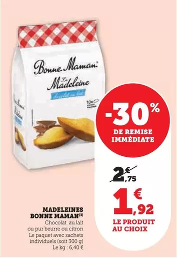 Bonne Maman - Madeleines offre à 1,92€ sur Super U