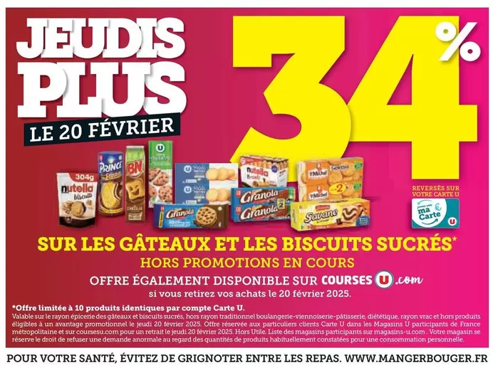 Sur Les Gâteaux Et Les Biscuits Sucrés offre sur Super U