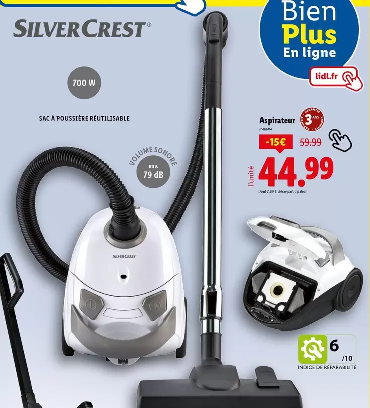 Silvercrest - Aspirateur offre à 44,99€ sur Lidl