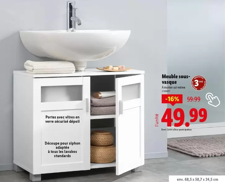 Meuble Sous-Vasque offre à 49,99€ sur Lidl