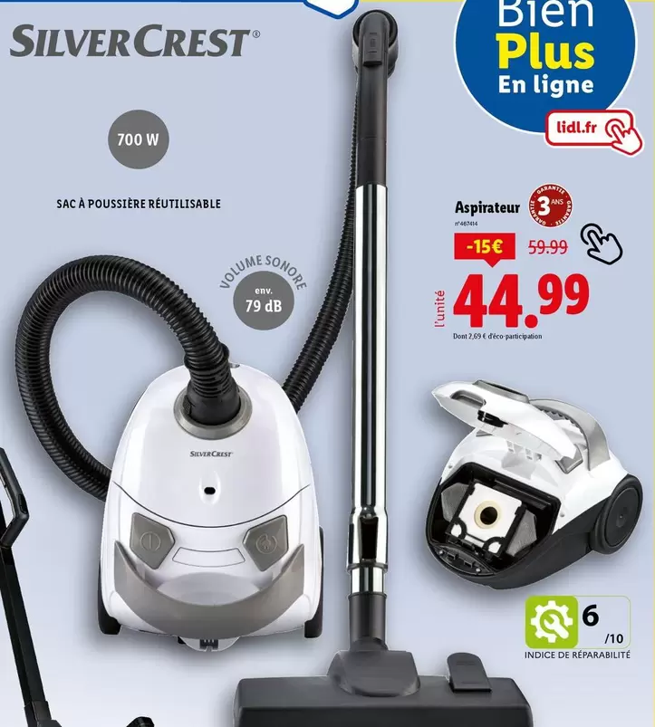 Silvercrest - Aspirateur offre à 44,99€ sur Lidl