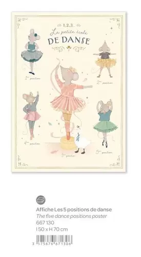 Affiche Les 5 Positions De Danse  offre sur Moulin Roty