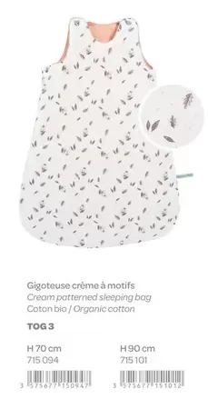 Gigoteuse Crème À Motifs offre sur Moulin Roty