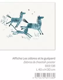 Affiche Les Zèbres Et Le Guépard offre sur Moulin Roty