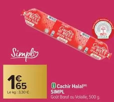 Simply - Cachir Halal offre à 1,65€ sur Carrefour Contact