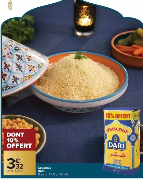 Dari - Couscous offre à 3,32€ sur Carrefour Contact