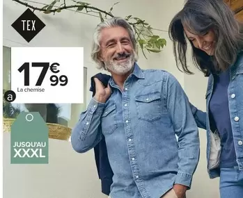 Tex - Chemise Femme offre à 17,99€ sur Carrefour Contact