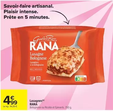 Rana - Lasagnes offre à 4,99€ sur Carrefour Contact