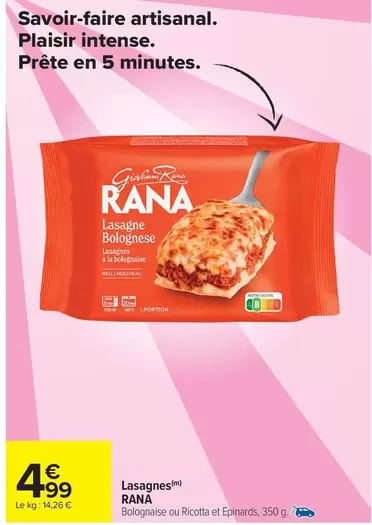 Rana - Lasagnes offre à 4,99€ sur Carrefour Market