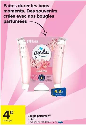 Glade - Bougie Parfumée offre à 4€ sur Carrefour Market