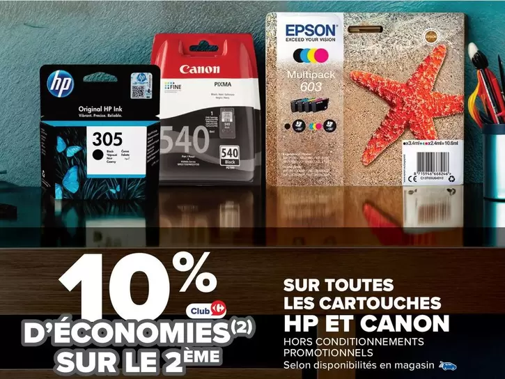 HP - Sur Toutes Les Cartouches offre sur Carrefour Market