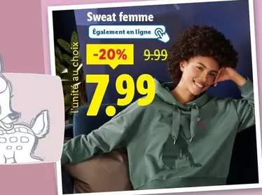 Sweat Femme offre à 7,99€ sur Lidl