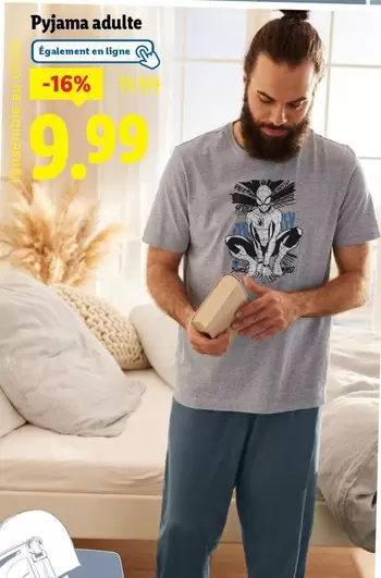 Pyjama Adulte offre à 9,99€ sur Lidl