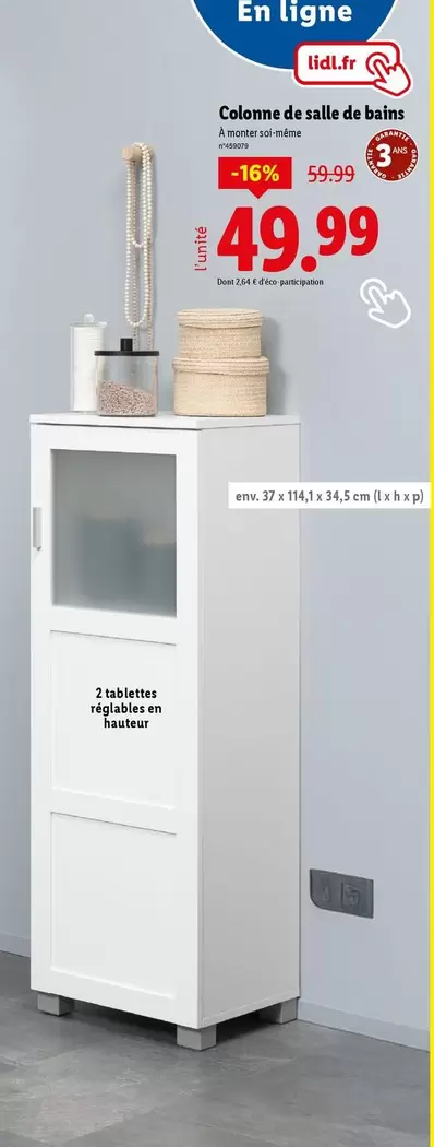 Livarno Home - Colonne De Salle De Bains  offre à 49,99€ sur Lidl