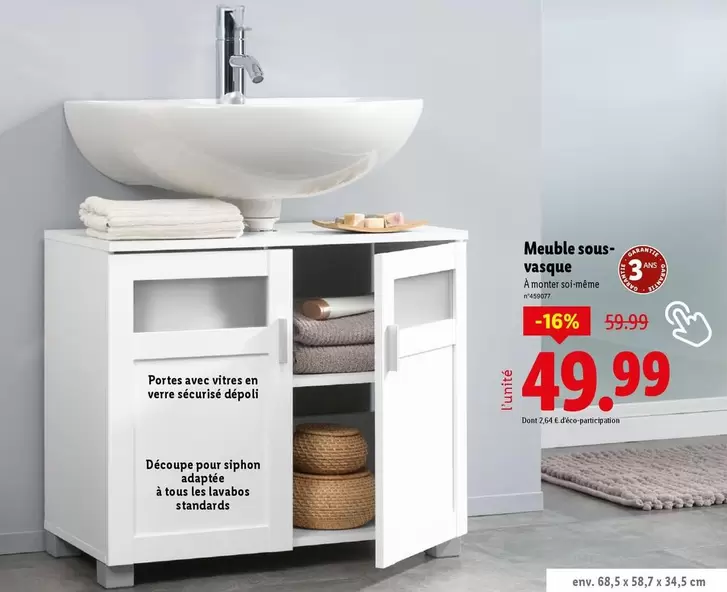 Livarno Home - Meuble Sous-Vasque offre à 49,99€ sur Lidl