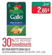 Gallo - Riz Pour Risotto Gran offre à 2,65€ sur Supermarché Match