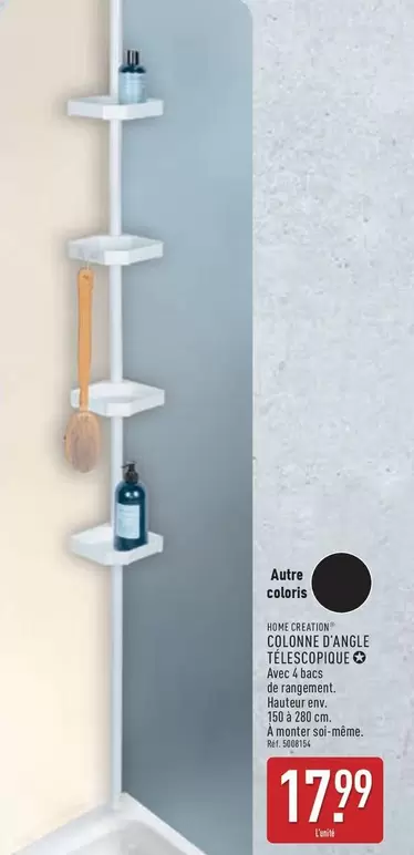 Home Creation - Colonne D'Angle Télescopique offre à 17,99€ sur Aldi