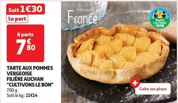 Auchan - Tarte Aux Pommes Vergeoise Filière "cultivons Le Bon" offre à 1,3€ sur Auchan Hypermarché