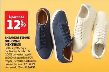 Inextenso - Sneakers Femme Ou Homme offre à 12,99€ sur Auchan Hypermarché