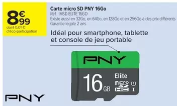 PNY - Carte Micro Sd offre à 8,99€ sur Cora