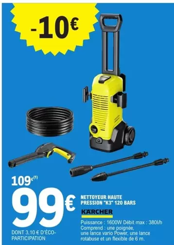 Kärcher - Nettoyeur Haute Pression offre à 99€ sur E.Leclerc Brico