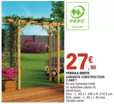 Pergola Droite offre à 27,9€ sur E.Leclerc Brico