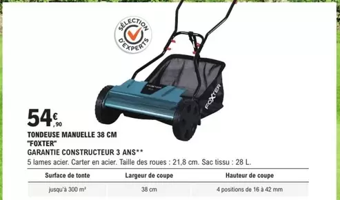 Foxter - Tondeuse Manuelle   offre à 54,9€ sur E.Leclerc Brico
