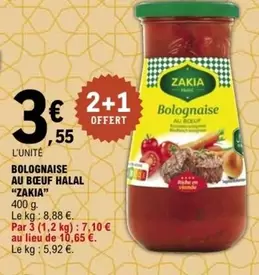 Zakia - Bolognaise Au Boeuf Halal offre à 3,55€ sur E.Leclerc