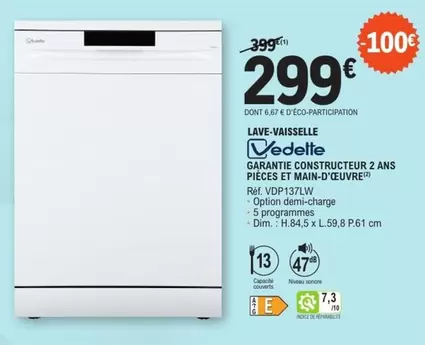 Vedette - Lave-vaisselle offre à 299€ sur E.Leclerc