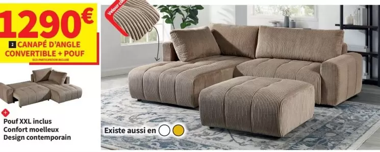 Canapé D'angle Convertible offre à 1290€ sur Conforama