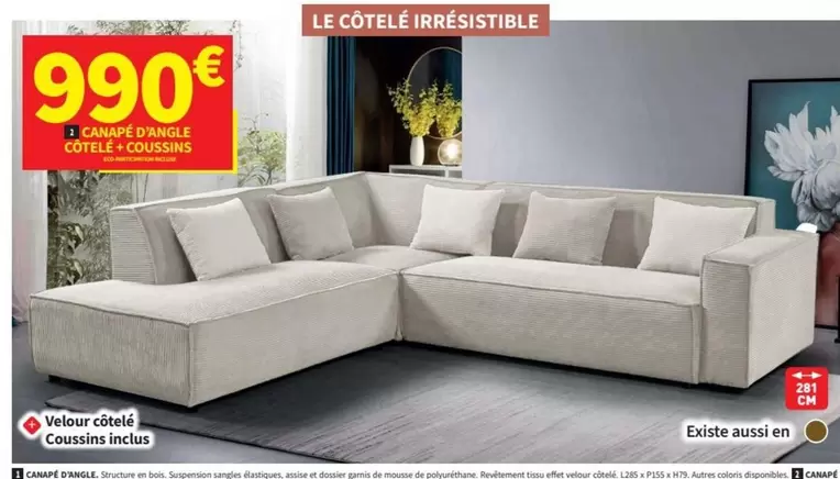 Le Cotele Irrésistible offre à 990€ sur Conforama