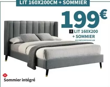 Lit 160x200 Cm + Sommier offre à 199€ sur Conforama