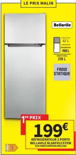 Refrigerateur 2 Porte Bl2015ew offre à 199€ sur Conforama