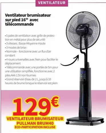 Ventilateur Brumisateur offre à 129€ sur Conforama