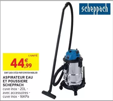 Scheppach - Aspirateur Eau Et Poussiere offre à 44,99€ sur Intermarché