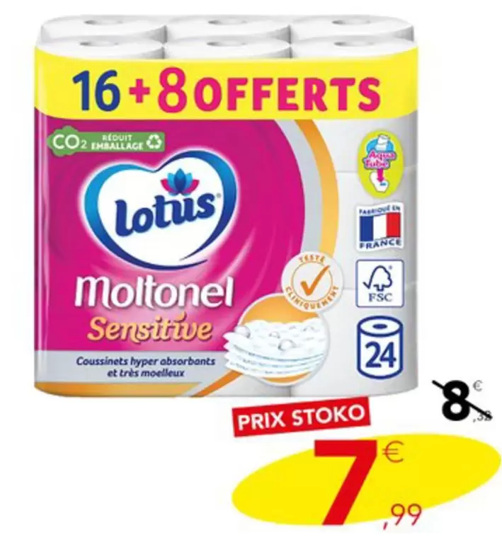 Lotus - Papier Toilette Molten Sensitive offre à 7,99€ sur Stokomani